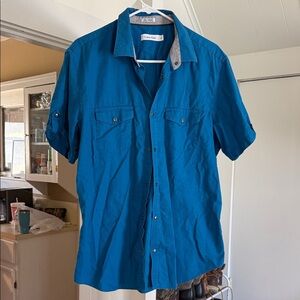 Calvin Klein Teal Casual Button Down Shirt